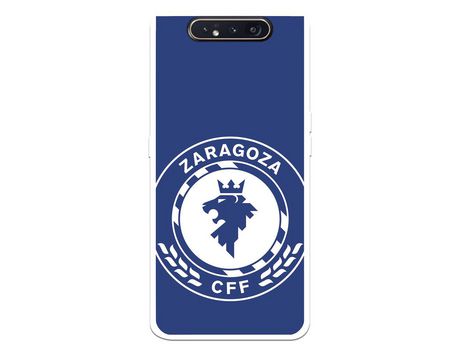 Funda para Samsung Galaxy A80 del Zaragoza CF Femenino Escudo Grande Fondo Azul - Licencia Oficial Zaragoza CF Femenino
