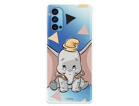 Funda para Oppo Reno4 5G Oficial de Disney Dumbo Silueta Transparente - Dumbo