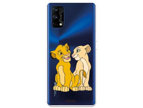 Funda para Realme 7 Pro Oficial de Disney Simba y Nala Silueta - El Rey Leon