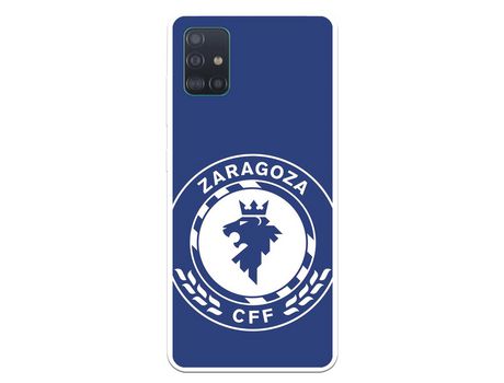 Funda para Samsung Galaxy A51 del Zaragoza CF Femenino Escudo Grande Fondo Azul - Licencia Oficial Zaragoza CF Femenino