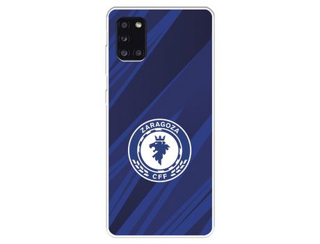 Funda para Samsung Galaxy A31 del Zaragoza CF Femenino Escudo Fondo Azul-Negro - Licencia Oficial Zaragoza CF Femenino