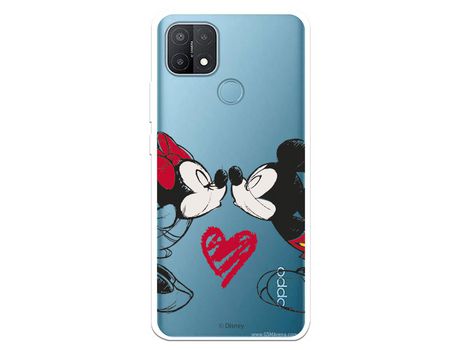 Funda para Oppo A15 Oficial de Disney Mickey y Minnie Beso - Clássicos Disney