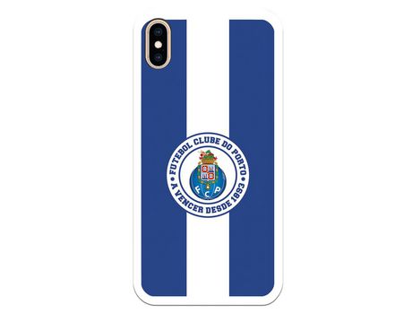 Funda para iPhone XS Max del Futebol Club Oporto Escudo Rayas Azul y blanco - Licencia Oficial Futebol Club Oporto