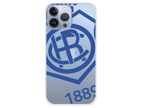 Funda para iPhone 13 Pro Max del Recre Escudo Fondo Transparente - Licencia Oficial Real Club Recreativo de Huelva