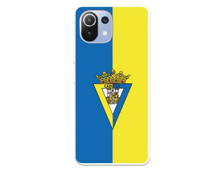 Funda para Xiaomi Mi 11 Lite del Cádiz Escudo Fondo Bicolor - Licencia Oficial Cádiz CF
