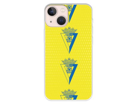 Funda para iPhone 13 Mini del Cádiz Escudo Patron Vertical - Licencia Oficial Cádiz CF
