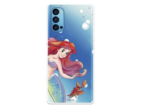 Funda para Oppo Reno4 5G Oficial de Disney Ariel y Sebastián Burbujas - La Sirenita