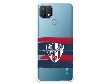 Funda para Oppo A15 del Huesca Rayas Transparente - Licencia Oficial SD Huesca