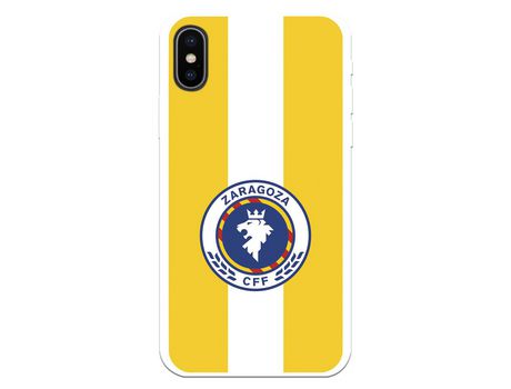 Funda para iPhone X del Zaragoza CF Femenino Escudo Fondo Amarillo - Licencia Oficial Zaragoza CF Femenino
