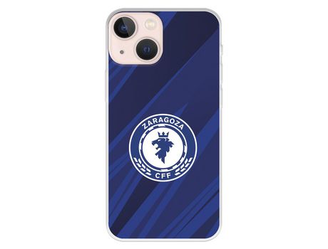 Funda para iPhone 13 Mini del Zaragoza CF Femenino Escudo Fondo Azul-Negro - Licencia Oficial Zaragoza CF Femenino