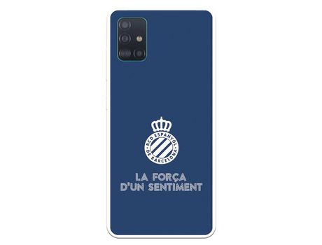 Funda para Samsung Galaxy A51 del RCD Espanyol Escudo Fondo Azul Escudo Fondo Azul - Licencia Oficial RCD Espanyol