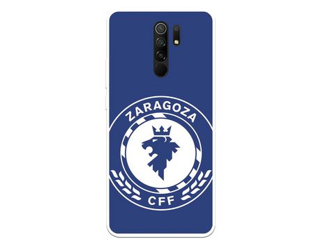 Funda para Xiaomi Redmi 9 del Zaragoza CF Femenino Escudo Grande Fondo Azul - Licencia Oficial Zaragoza CF Femenino