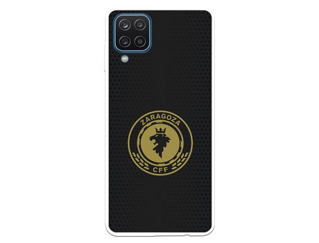 Funda para Samsung Galaxy A12 del Zaragoza CF Femenino Escudo Fondo Negro - Licencia Oficial Zaragoza CF Femenino
