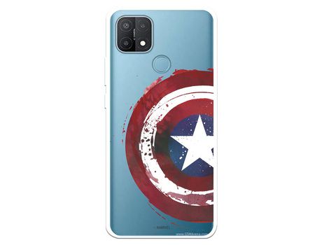 Funda para Oppo A15 Oficial de Marvel Capitan América Escudo Transparente - Marvel