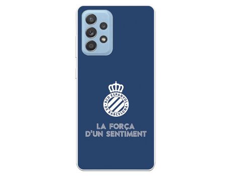 Funda para Samsung Galaxy A52 5G del RCD Espanyol Escudo Fondo Azul Escudo Fondo Azul - Licencia Oficial RCD Espanyol