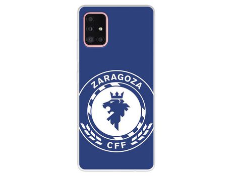 Funda para Samsung Galaxy A51 5G del Zaragoza CF Femenino Escudo Grande Fondo Azul - Licencia Oficial Zaragoza CF Femenino