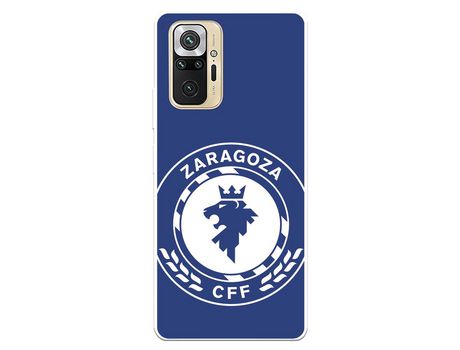Funda para Xiaomi Redmi Note 10 Pro del Zaragoza CF Femenino Escudo Grande Fondo Azul - Licencia Oficial Zaragoza CF Femenino