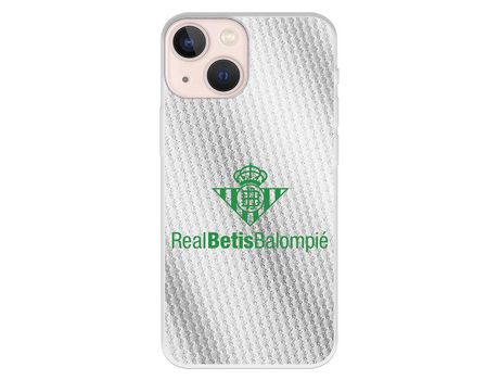 Funda para iPhone 13 Mini del Betis Fondo Trama Blanca - Licencia Oficial Real Betis Balompié
