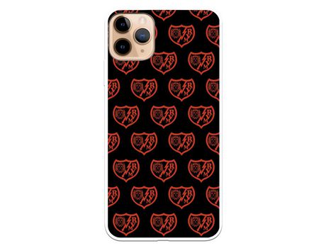 Funda para iPhone 11 Pro Max del Rayo Vallecano Escudo Patron Fondo Negro - Licencia Oficial Rayo Vallecano
