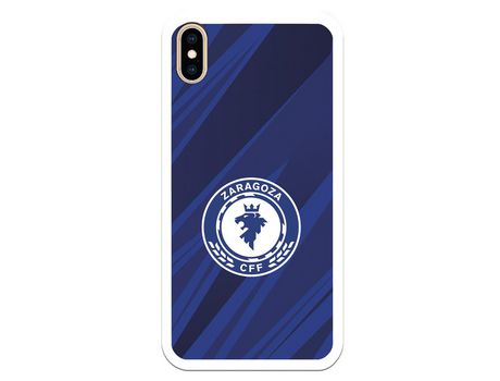 Funda para iPhone XS Max del Zaragoza CF Femenino Escudo Fondo Azul-Negro - Licencia Oficial Zaragoza CF Femenino