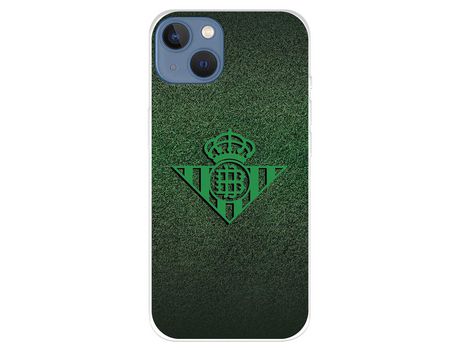 Funda para iPhone 14 Plus del Real Betis Balompié Escudo Verde Fondo trama - Licencia Oficial Real Betis Balompié