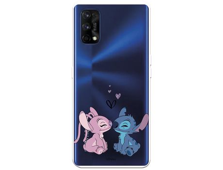 Funda para Realme 7 Pro Oficial de Disney Angel & Stitch Beso - Lilo & Stitch