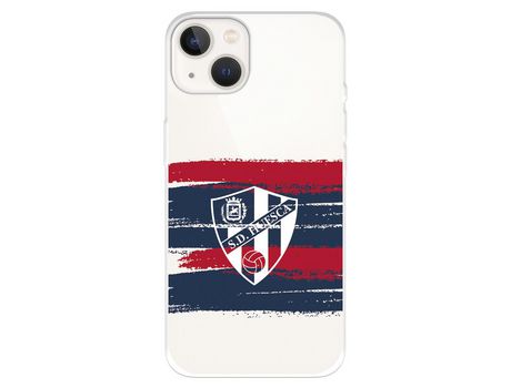 Funda para iPhone 14 del SD Huesca Rayas Transparente - Licencia Oficial SD Huesca