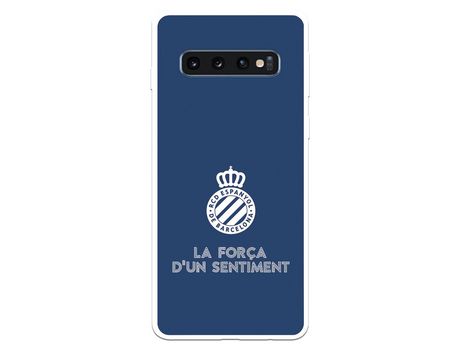 Funda para Samsung Galaxy S10 Plus del RCD Espanyol Escudo Fondo Azul Escudo Fondo Azul - Licencia Oficial RCD Espanyol