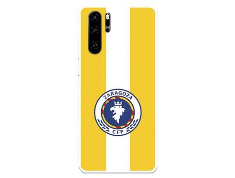 Funda para Huawei P30 Pro del Zaragoza CF Femenino Escudo Fondo Amarillo - Licencia Oficial Zaragoza CF Femenino