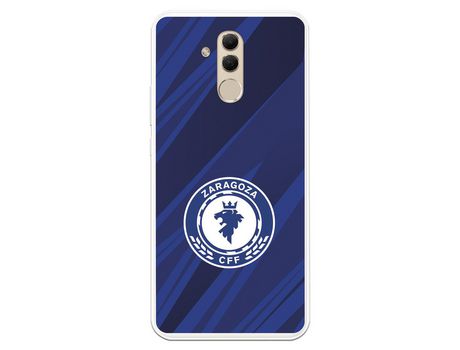 Funda para Huawei Mate 20 Lite del Zaragoza CF Femenino Escudo Fondo Azul-Negro - Licencia Oficial Zaragoza CF Femenino