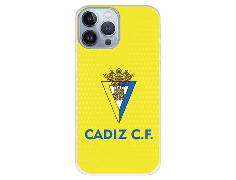 Funda para iPhone 13 Pro Max del Cádiz Fondo Amarillo - Licencia Oficial Cádiz CF