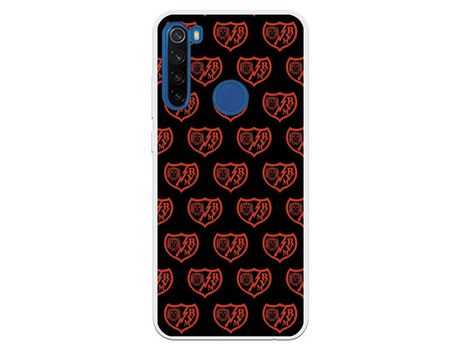 Funda para Xiaomi Redmi Note 8T del Rayo Vallecano Escudo Patron Fondo Negro - Licencia Oficial Rayo Vallecano