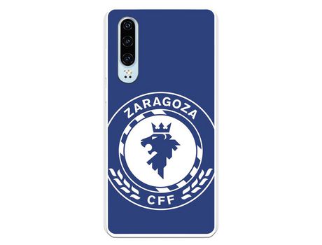 Funda para Huawei P30 del Zaragoza CF Femenino Escudo Grande Fondo Azul - Licencia Oficial Zaragoza CF Femenino