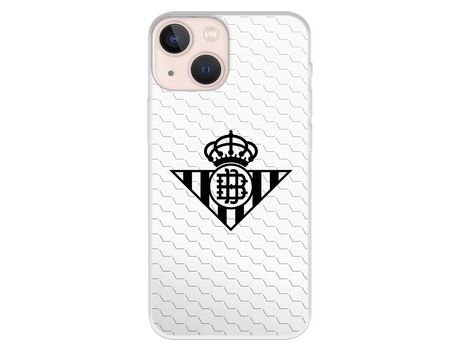 Funda para iPhone 13 Mini del Betis Escudo Negro Fondo Red - Licencia Oficial Real Betis Balompié