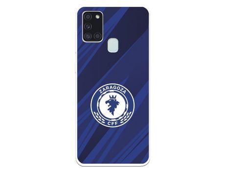 Funda para Samsung Galaxy A21s del Zaragoza CF Femenino Escudo Fondo Azul-Negro - Licencia Oficial Zaragoza CF Femenino