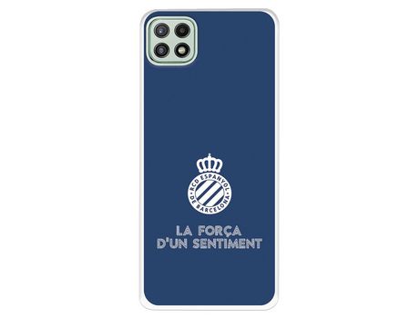 Funda para Samsung Galaxy A22 5G del RCD Espanyol Escudo Fondo Azul Escudo Fondo Azul - Licencia Oficial RCD Espanyol