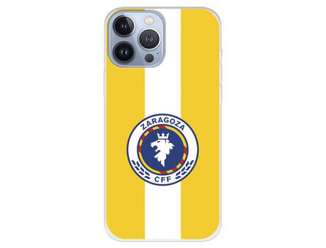 Funda para iPhone 13 Pro Max del Zaragoza CF Femenino Escudo Fondo Amarillo - Licencia Oficial Zaragoza CF Femenino