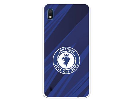 Funda para Samsung Galaxy A10 del Zaragoza CF Femenino Escudo Fondo Azul-Negro - Licencia Oficial Zaragoza CF Femenino