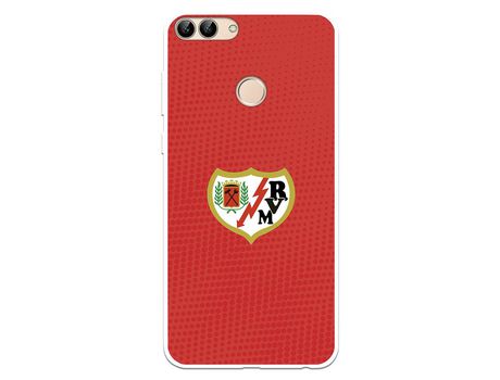 Funda para Huawei P Smart del Rayo Vallecano Escudo Fondo Rojo - Licencia Oficial Rayo Vallecano