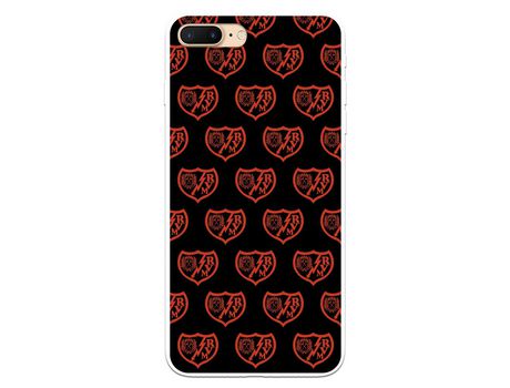 Funda para iPhone 7 Plus del Rayo Vallecano Escudo Patron Fondo Negro - Licencia Oficial Rayo Vallecano