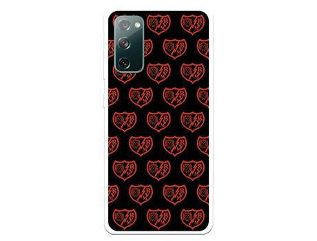 Funda para Samsung Galaxy S20 FE del Rayo Vallecano Escudo Patron Fondo Negro - Licencia Oficial Rayo Vallecano