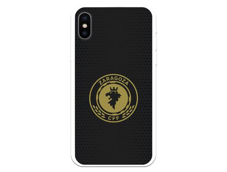 Funda para iPhone X del Zaragoza CF Femenino Escudo Fondo Negro - Licencia Oficial Zaragoza CF Femenino