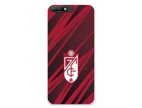 Funda para Huawei Honor 7A Oficial del Granada CF Escudo -Rojas y Negras - Licencia Oficial del Granada CF