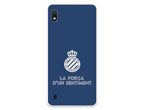 Funda para Samsung Galaxy A10 del RCD Espanyol Escudo Fondo Azul Escudo Fondo Azul - Licencia Oficial RCD Espanyol