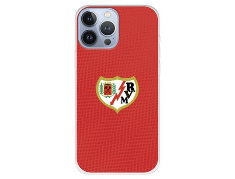 Funda para iPhone 13 Pro Max del Rayo Vallecano Escudo Fondo Rojo - Licencia Oficial Rayo Vallecano