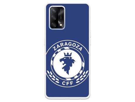 Funda para Oppo A74 4G del Zaragoza CF Femenino Escudo Grande Fondo Azul - Licencia Oficial Zaragoza CF Femenino