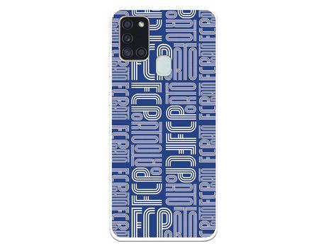 Funda para Samsung Galaxy A21s del Futebol Club Oporto Nombre Fondo Azul - Licencia Oficial Futebol Club Oporto
