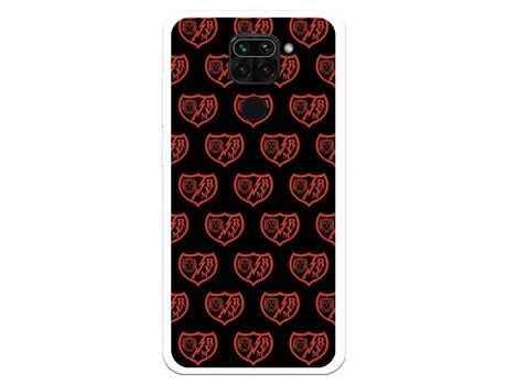 Funda para Xiaomi Redmi Note 9 del Rayo Vallecano Escudo Patron Fondo Negro - Licencia Oficial Rayo Vallecano