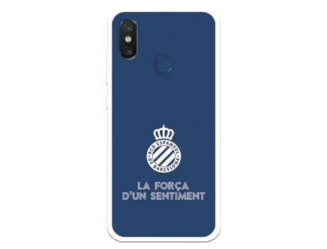 Funda para Xiaomi Mi 8 del RCD Espanyol Escudo Fondo Azul Escudo Fondo Azul - Licencia Oficial RCD Espanyol