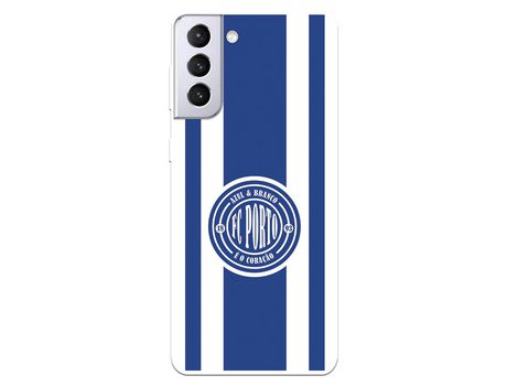 Funda para Samsung Galaxy S21 Plus del Futebol Club Oporto Escudo Escudo y Rayas - Licencia Oficial Futebol Club Oporto